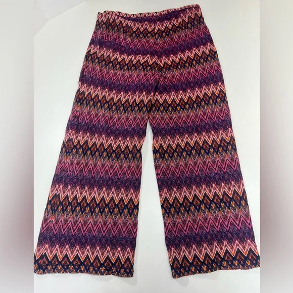 Trina Turk Crop Penelope Pant New With Tags Size Large Pink Purple Zig Zag Pants - Picture 10 of 11